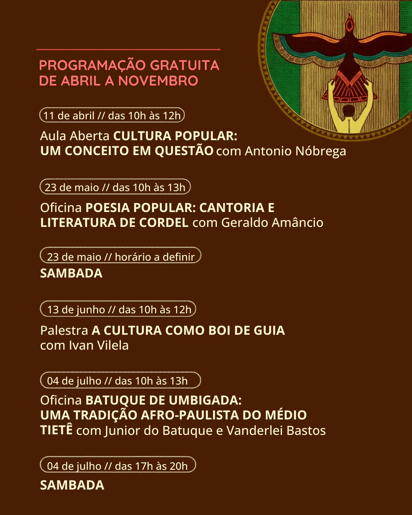 PROGRAMAÇÃO: Fazer Pensar Brasil 2026 - Instituto Brincante